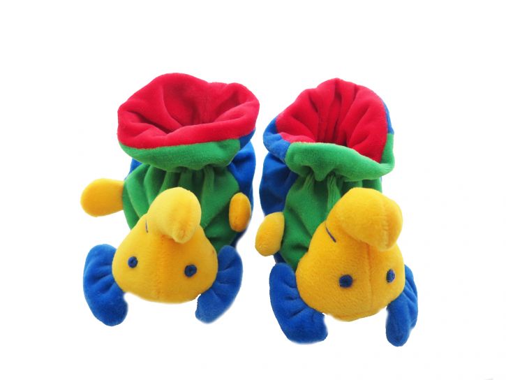 Botita Plush Antideslizante con carita y cascabel