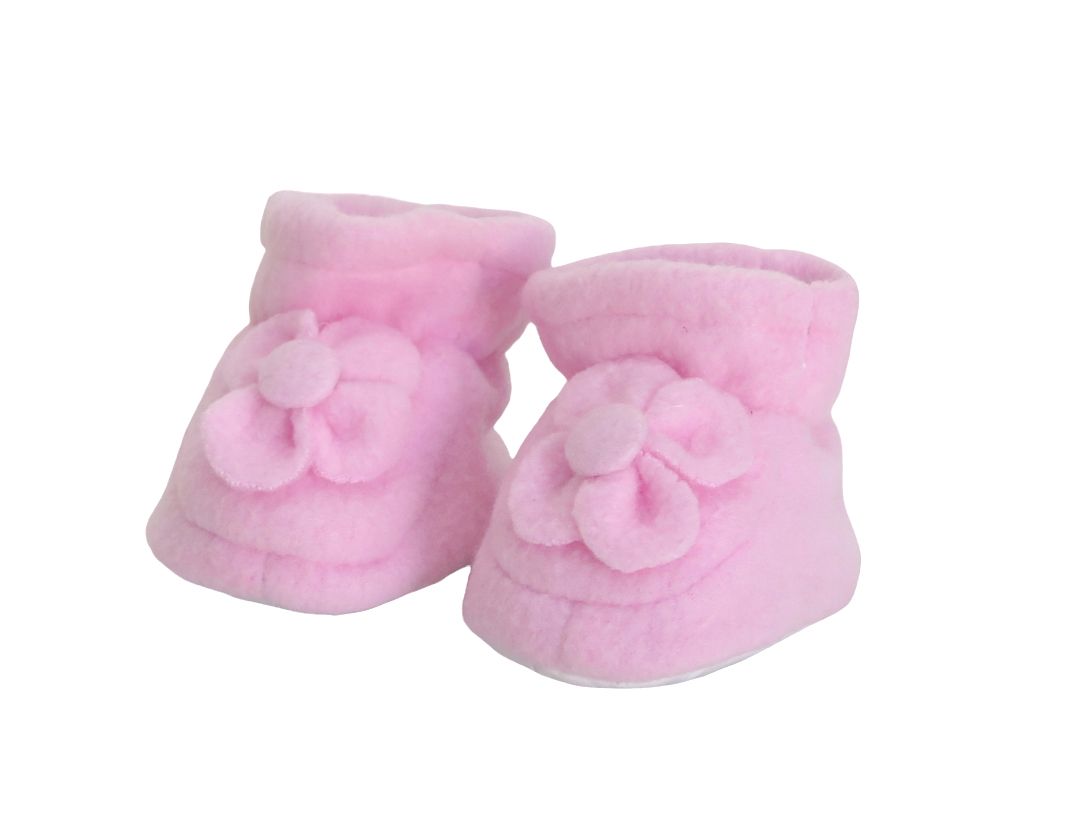 Botita Polar con Flor Base Antideslizante