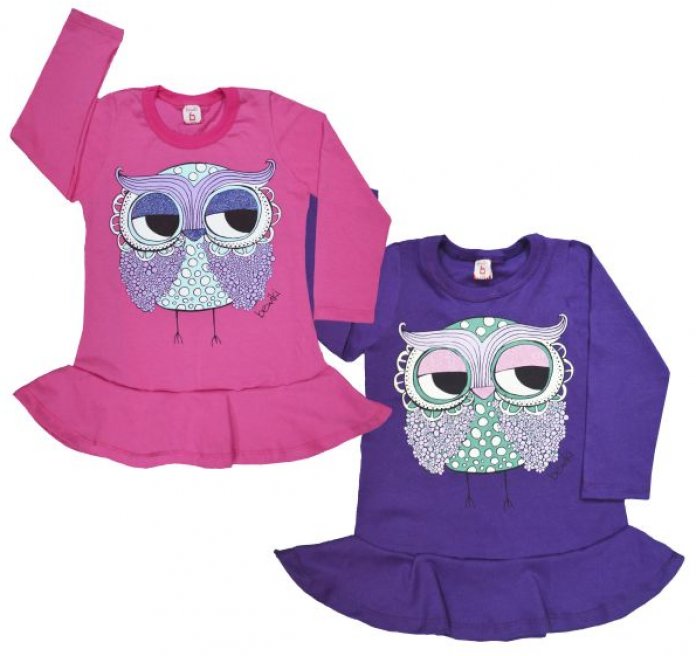 Vestido Manga Larga Estampa de Buho LECHI