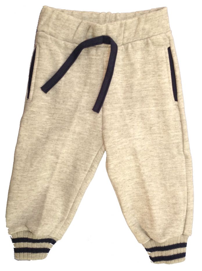 Pantalon de friza con puño combinado