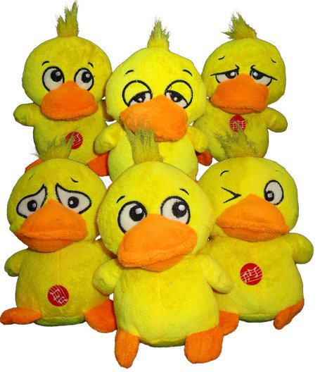 Peluche Pato Pollito Pollo con distintas caras con sonido