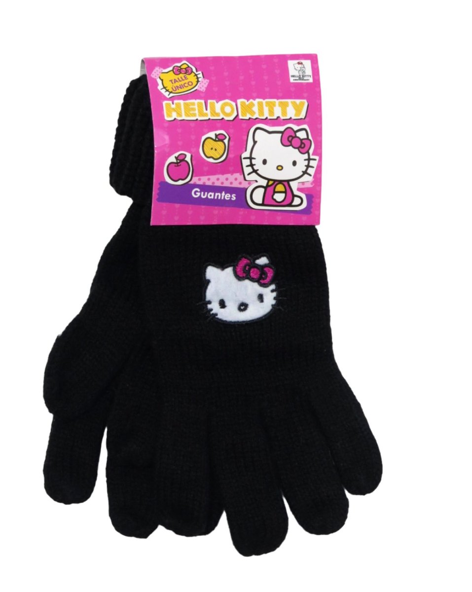 Guante Personaje Tejido Con Moño y Aplique de Hello Kitty