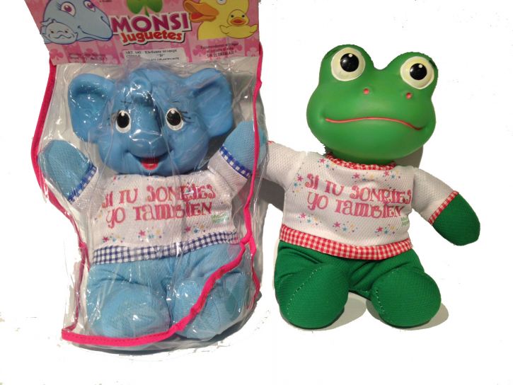 Rana Sappo  Muñeco con cuerpo de tela y cabeza de goma con chifle