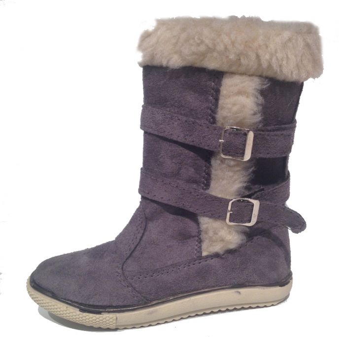 Bota con Piel 2 Hebillas Gamuza