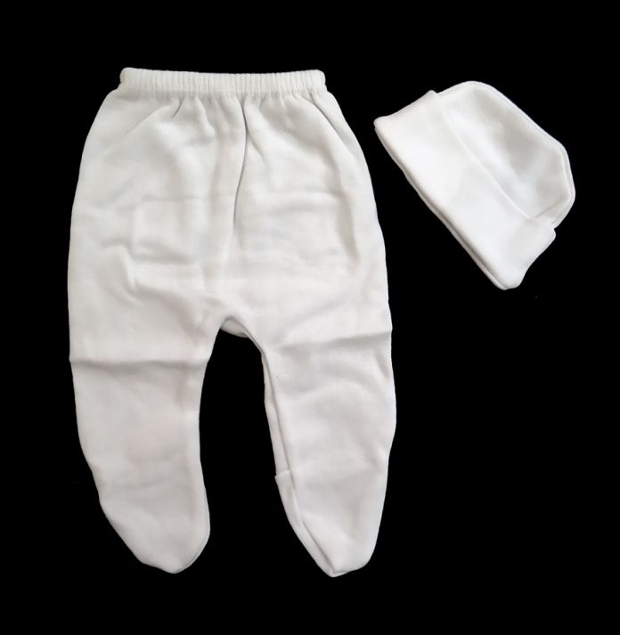 Conjunto de Medio Osito con Gorrito Liso - Prematuro - Blanco