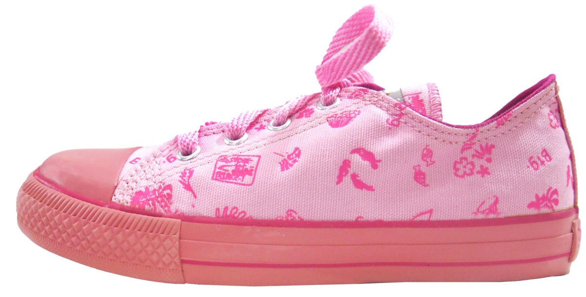 Zapatilla Con Cordón Rosa Estampada de Nena