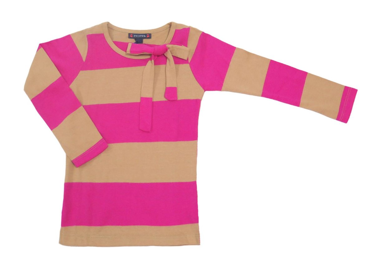 Remera rayada Rosa Con Moño y Sin Moño