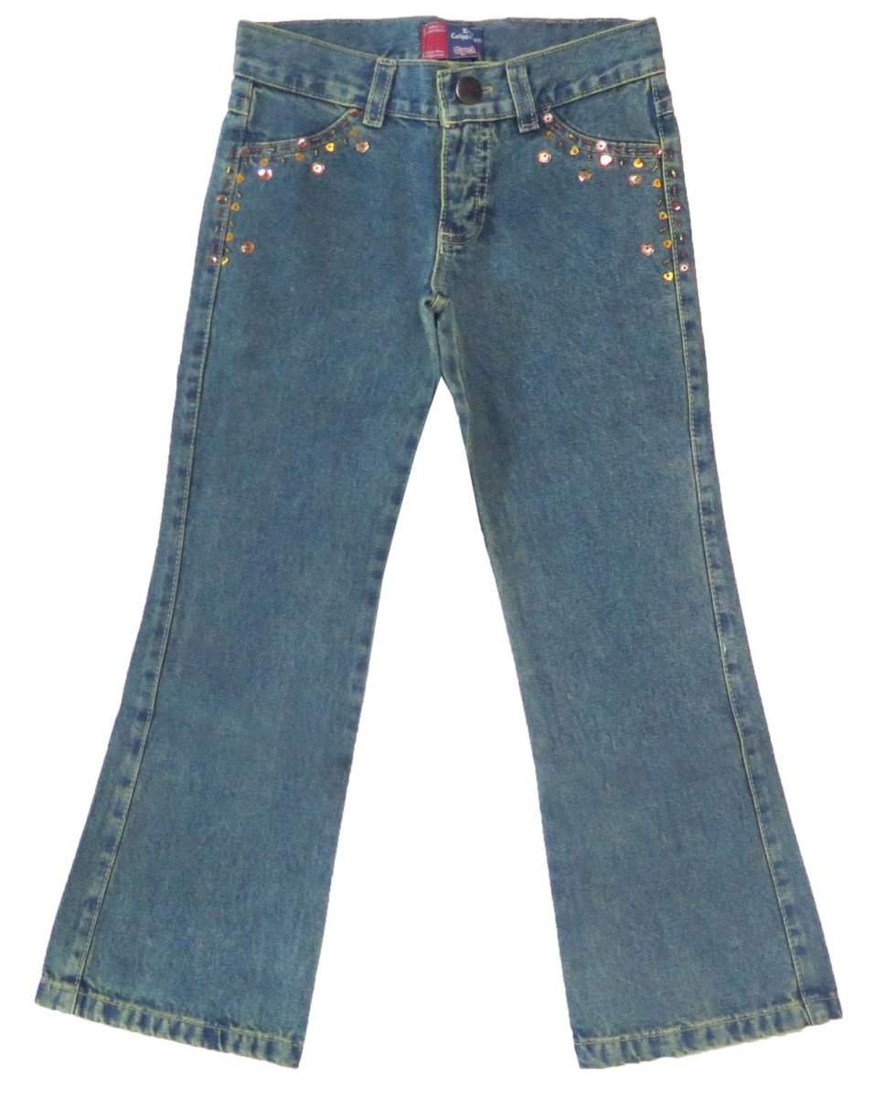 Jean nena con lentejuelas oxford cintura elastizada