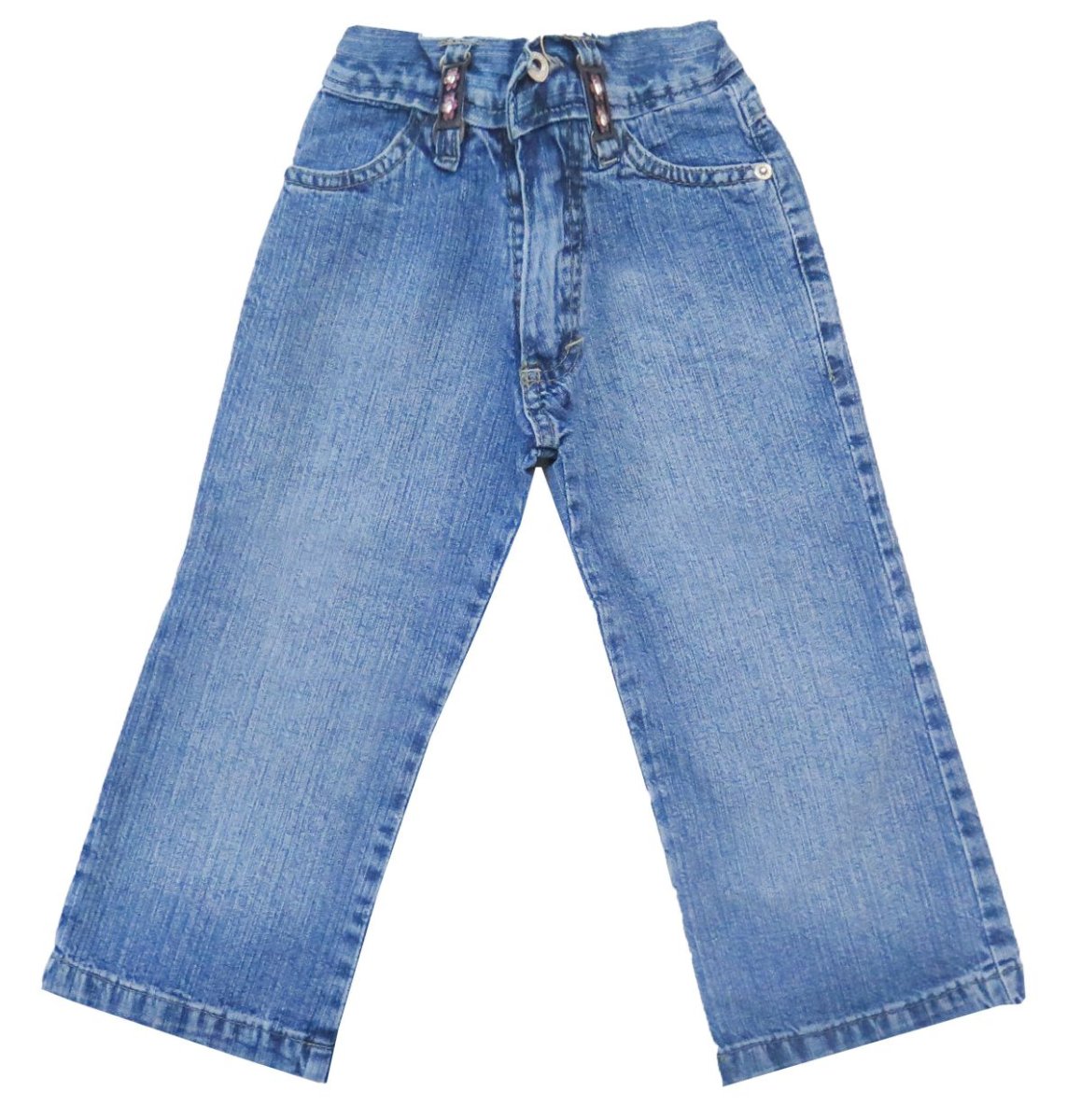 Pantalon de Jean Nena Ancho con flores de strass en pasacintos