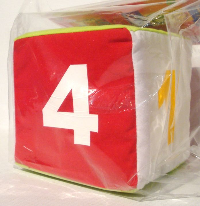 Cubo de tela con numeros