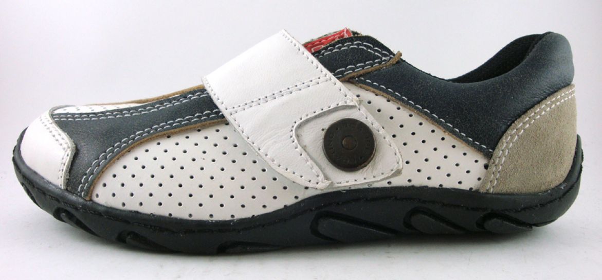 Zapatilla Varon Cuero Velcro Abrojo