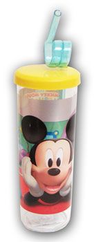 Mickey Vaso Alto con Tapa y Sorvete Pajita con Rulo
