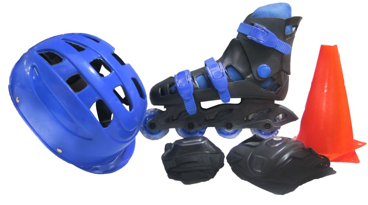 Rollers en mochila Bolsa de PVC. Incluye conos, coderas y rodilleras
