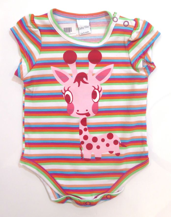 Body Aldogon Manga Corta Estampado Rayado