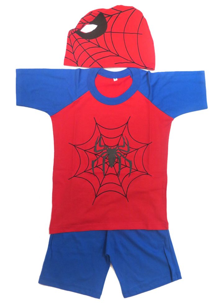 Pijama Disfraz Short y Remera Manga Corta Spiderman Hombre Araña