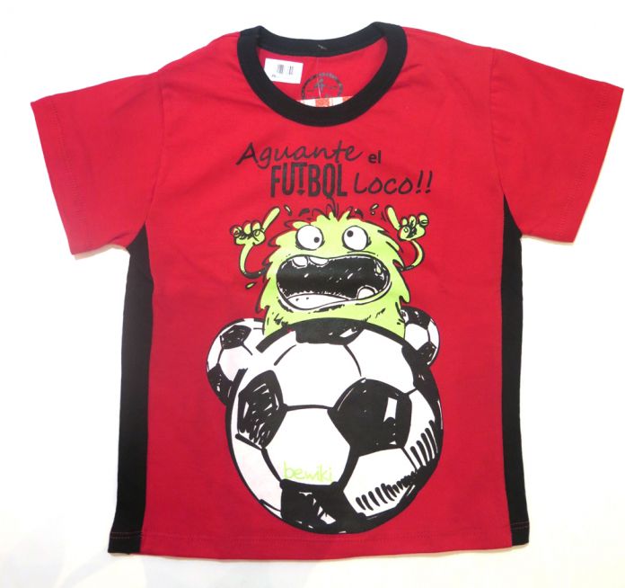 Remera manga corta de varon con estampa "Aguante el futbol loco!!"