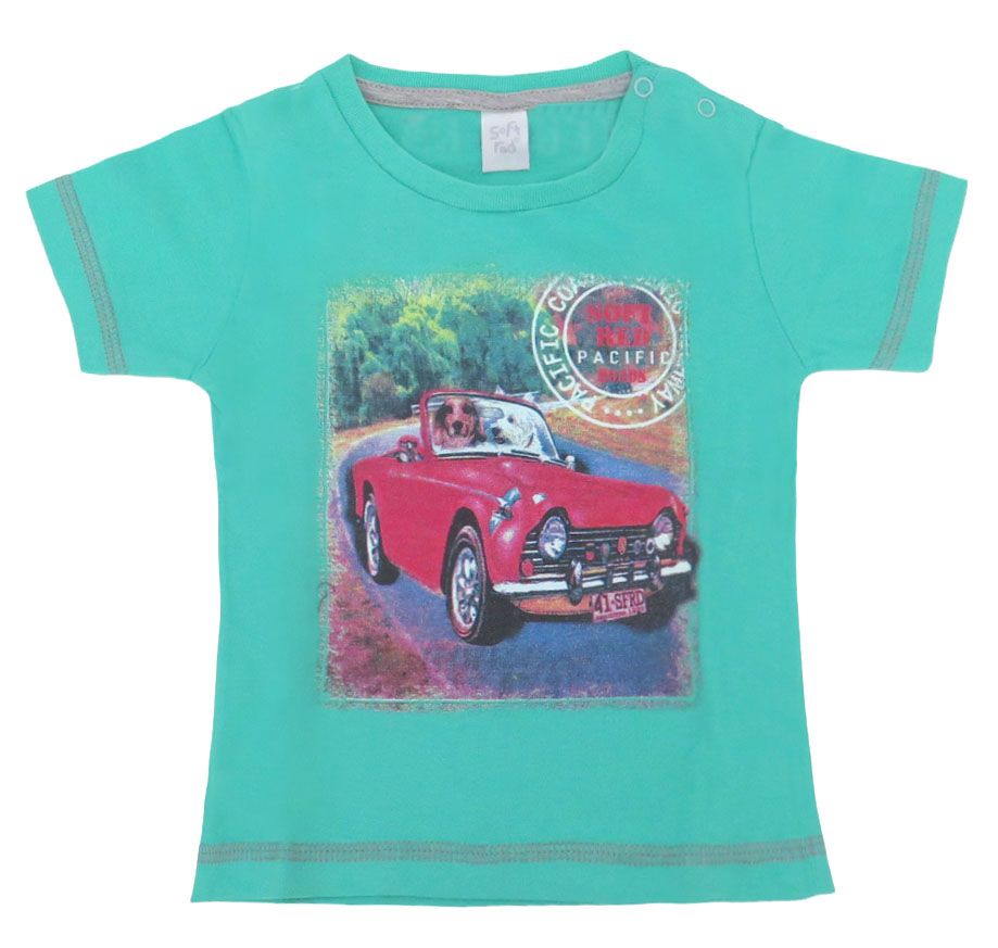 Remera manga corta de bebe estampada