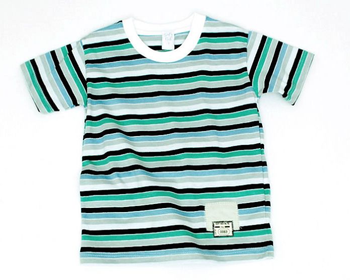 Remera rayada manga corta de bebe