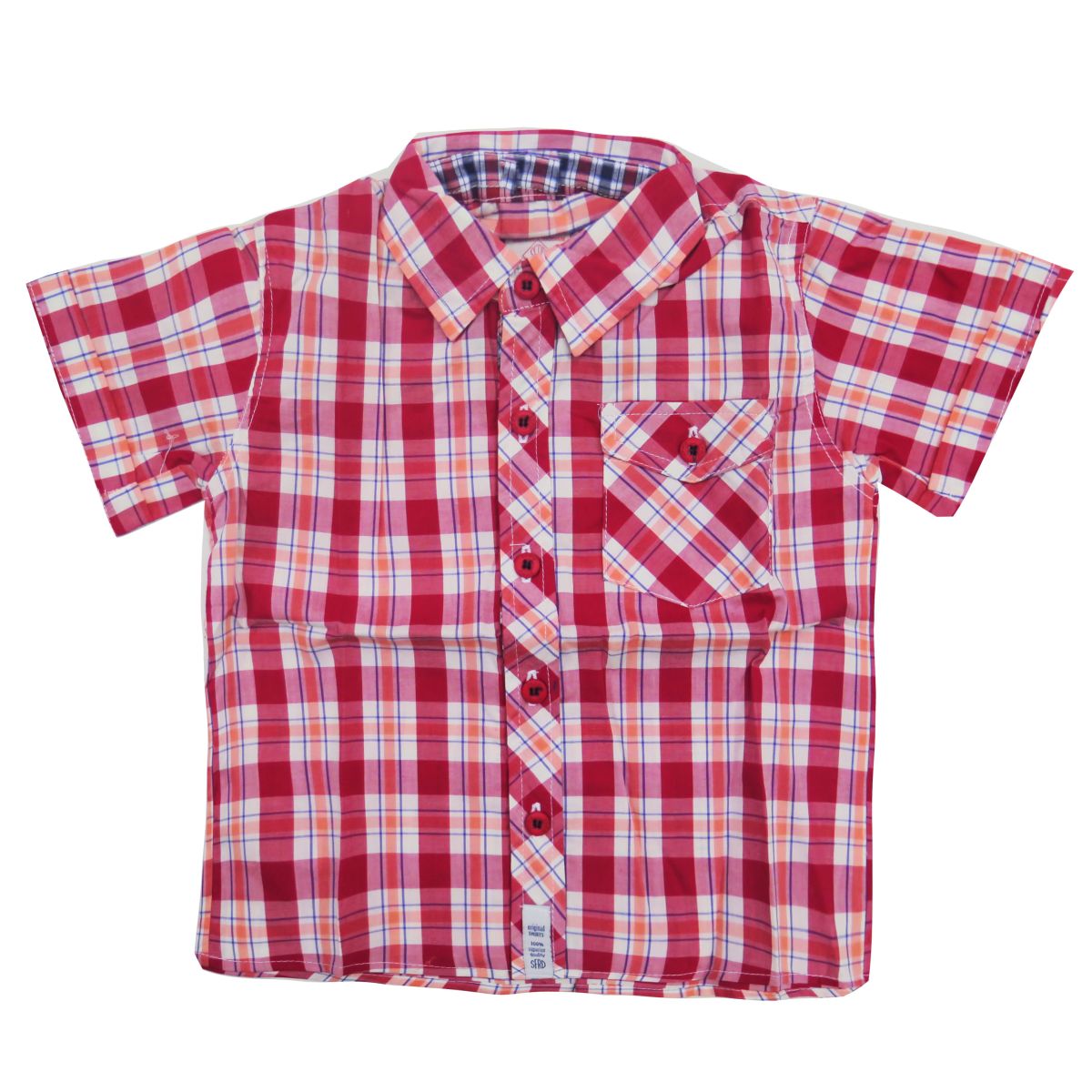 Camisa Manga Corta Estampado Escoces