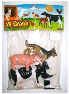 Animales de Granja x 4 Unid., Bolsa PVC