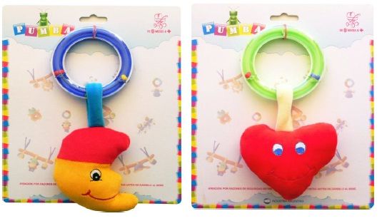 Sonajero Plush Suave Peluche Con Aro Plastico Corazon