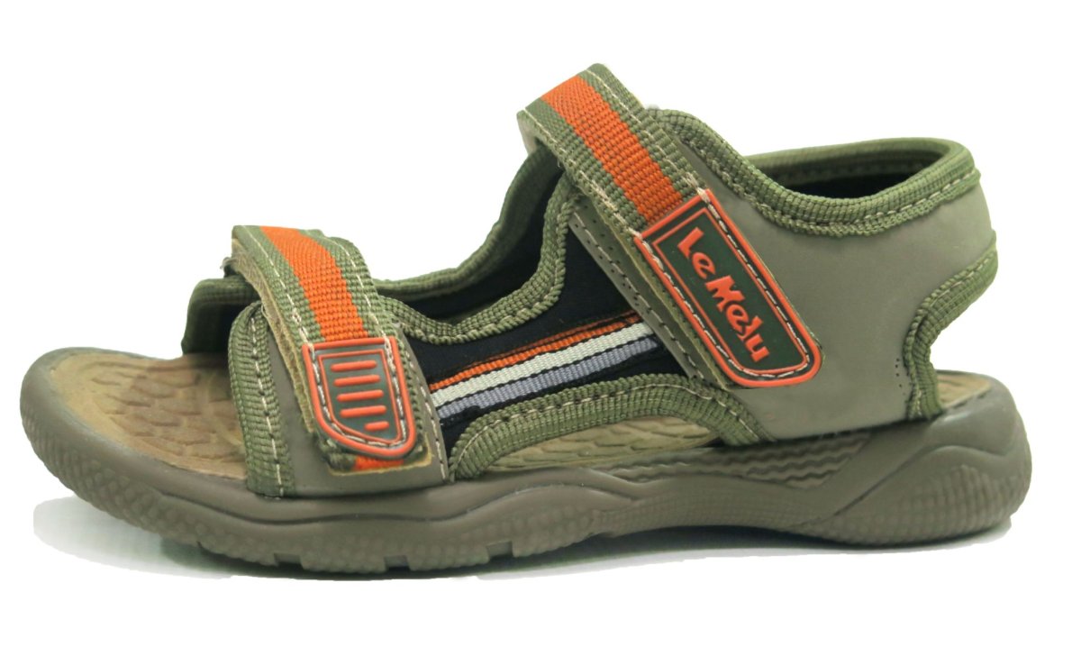 Sandalia Doble Velcro Suela de Goma y Macrame