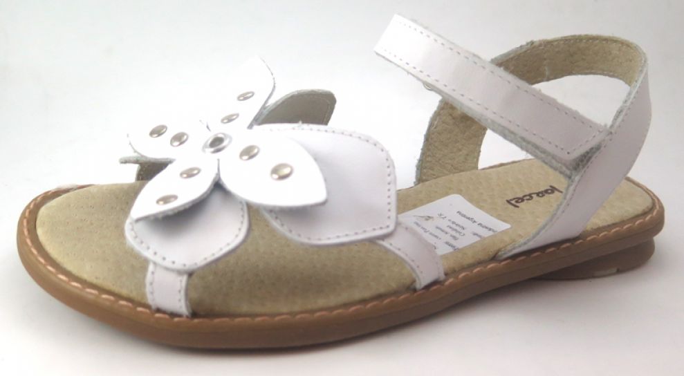 Sandalia Con Flor y Tachas Velcro