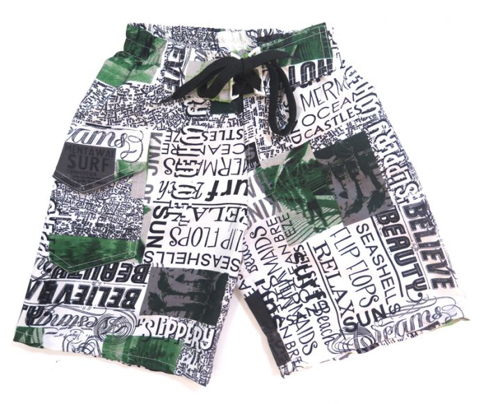 Bermuda De Baño De Microfibra Tipo Surf Estampado Con Cintura Elastizada
