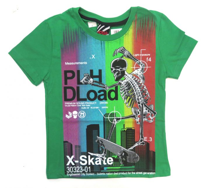 Remera Manga Corta Estampado Esqueleto Skate