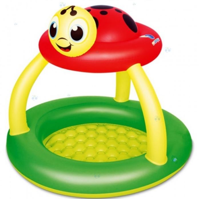 Pileta Inflable con Techo Hongo Vaquita de san antonio