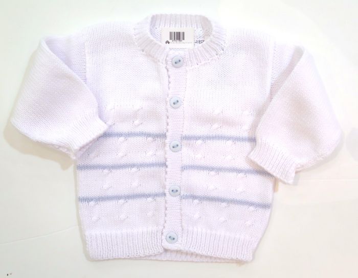 Saco de hilo de varon con trenzas y finas rayas