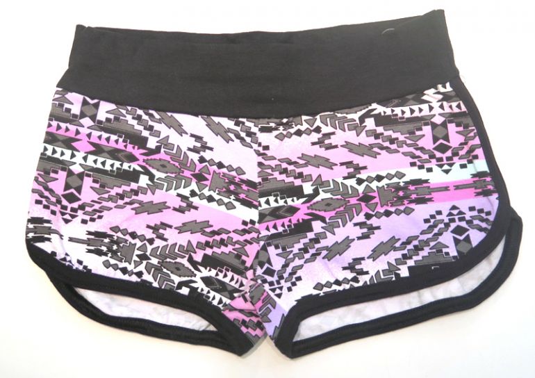 Short de algodon con lycra estampado con cintura