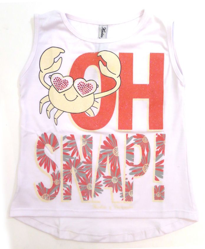 Remera Manga Corta Con Brillo Tachas Cangrejo