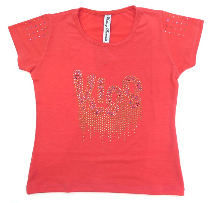 Remera Manga Corta Con Brillo Tachas Kiss