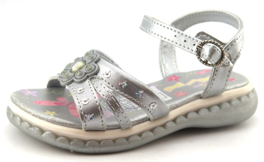 Sandalia Con Tiras Hebilla Brillo Strass Lentejuelas Flor Jasmin