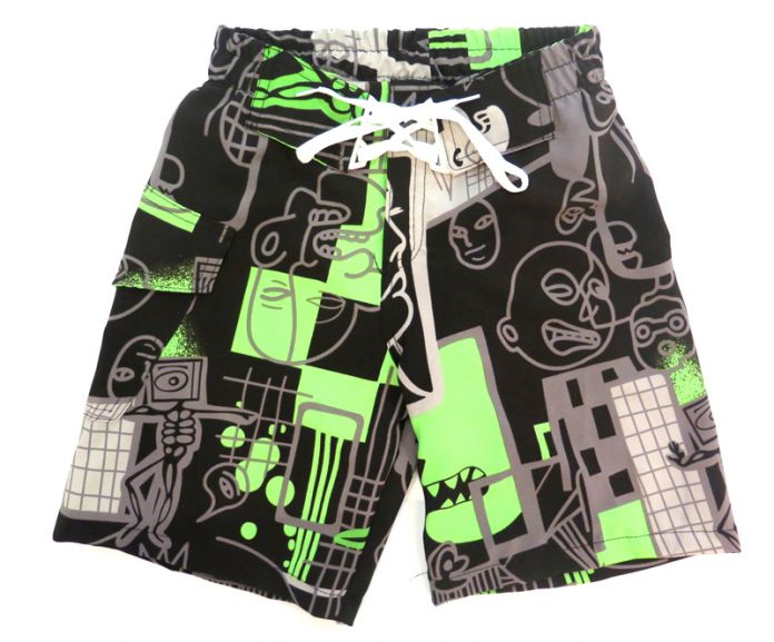 Short De Baño Polister Tipo Surf Estampado