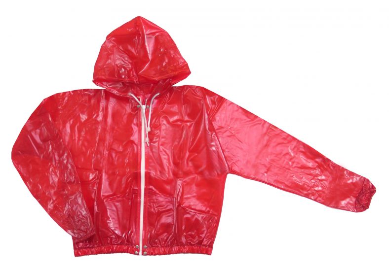 Campera de plastico transparente con cierre