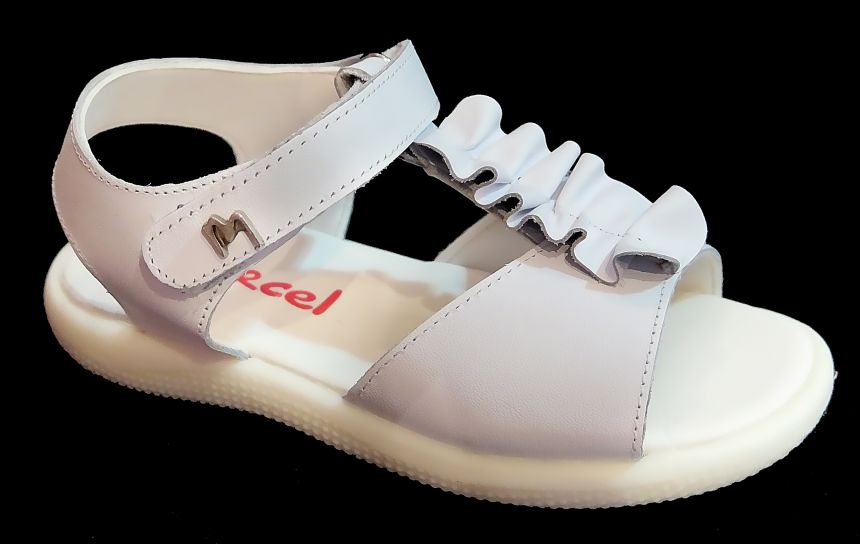 Sandalia Aplique Arrugada Con Velcro Nena