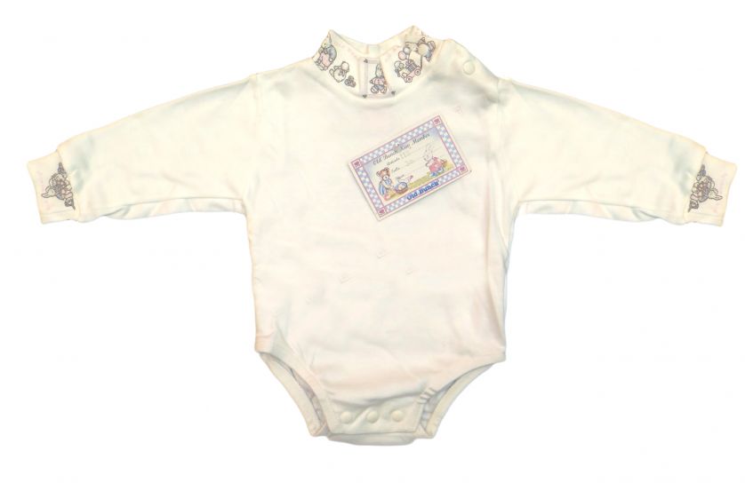 Body Manga Larga Con Guarda Estampada De Ositos En El Cuello