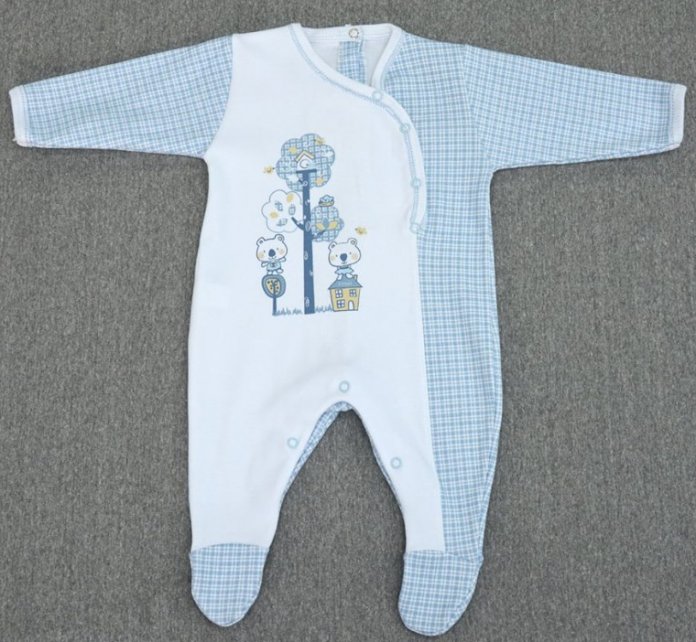 Enterito Pierna Larga Con Pie Combinado Estampado de Varon