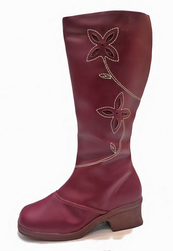 Bota Caña Alta - Bordado Calado de Flores