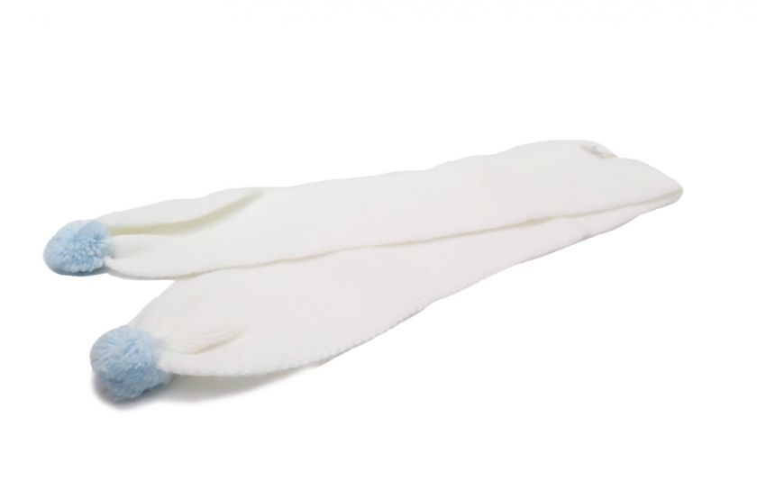 Bufanda Tejida Con Pom Pom Colores Combinados