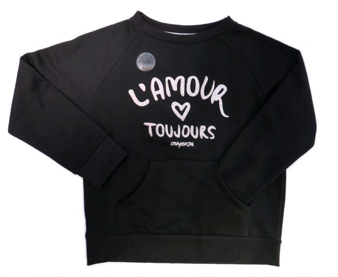 Buzo Frizado Con Puño Con Brillo "L´amour Toujours"