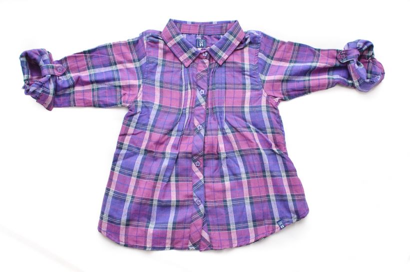 Camisa manga larga escocesa viyela nena