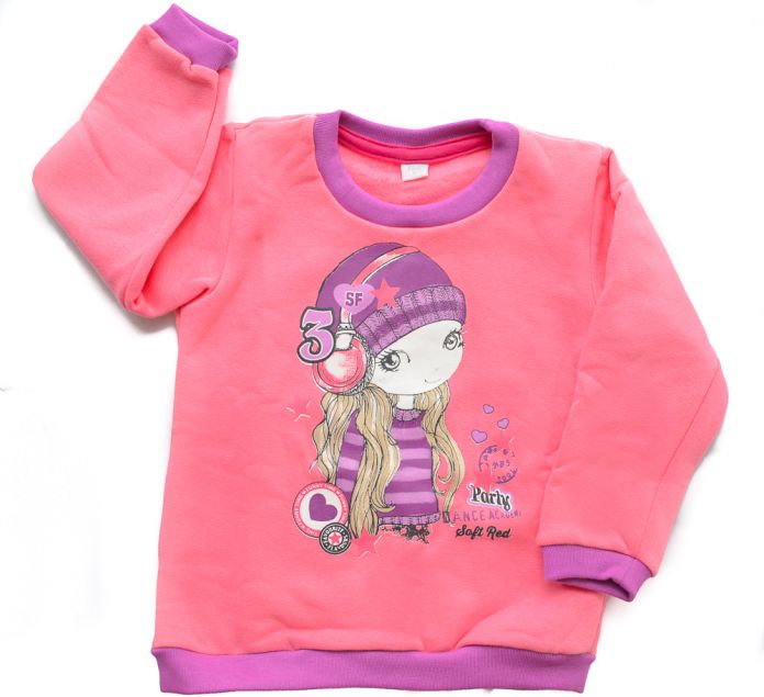 buzo friza combinado y estampado sin capucha de nena