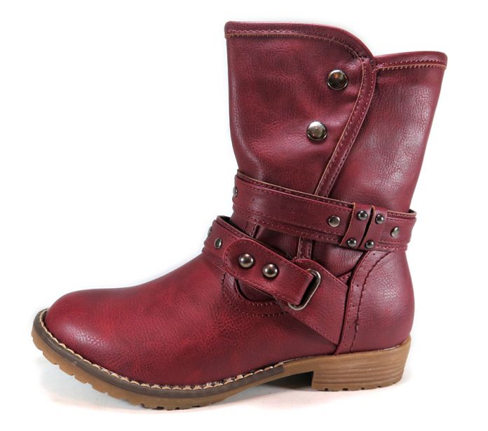 Bota de Cuerina Tejana Con Tachas