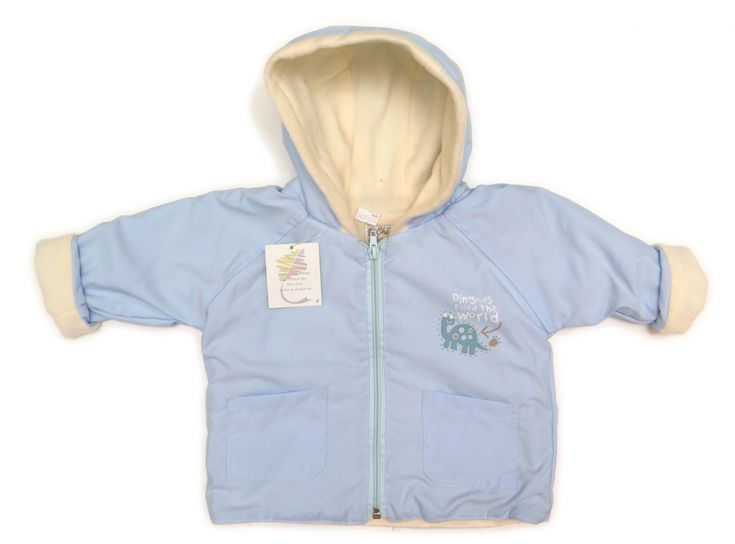 Campera Interior en Polar Con Capucha Estampado en Espalda de Dinosaurios