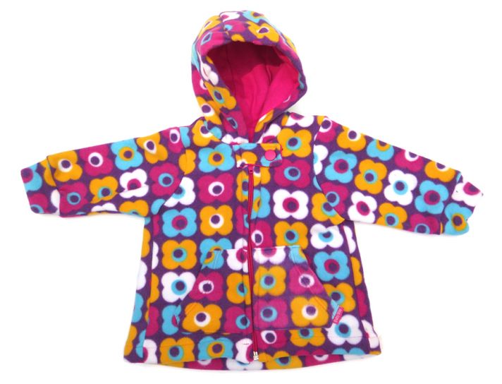 Campera de Polar Con Capucha Estampada Con Flor