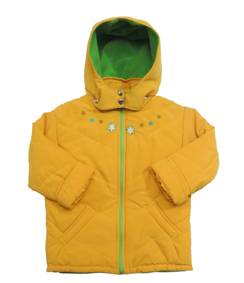 Campera con Capucha - Interior en Polar - Flores Bordadas