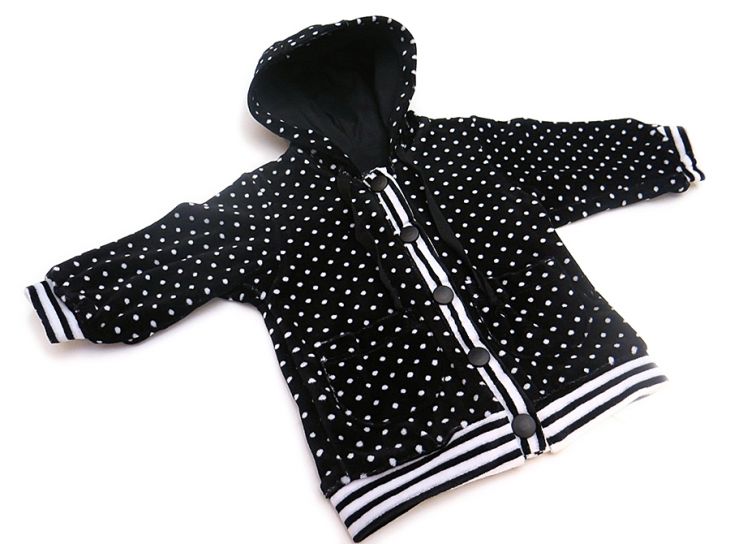 Campera de Plush "Dots" - Con Capucha - Con Botones - Con Pintitas